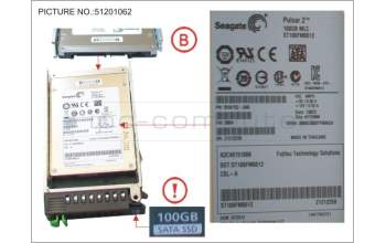 Fujitsu SSD SATA 6G 100GB MLC HOT P 2.5\' EP MAIN pour Fujitsu Primergy RX300 S8