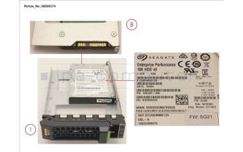 Fujitsu HD SAS 12G 2.4TB 10K 512E HOT PL 3.5\' EP pour Fujitsu Primergy RX2520 M4