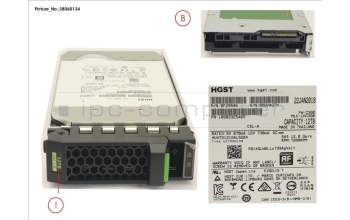 Fujitsu HD SAS 12G 12TB 7.2K 512E HOT PL 3.5\' BC pour Fujitsu Primergy TX1330 M3