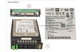 Fujitsu HD SAS 12G 2TB 7.2K 512E HOT PL 2.5\' BC pour Fujitsu Primergy TX2540 M1