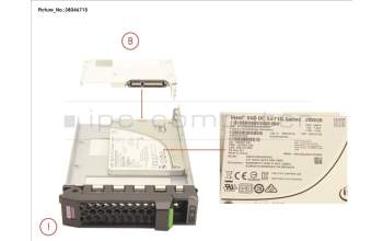 Fujitsu SSD SATA 6G 200GB WRITE-INT. 3.5\' H-P EP pour Fujitsu Primergy RX2540 M2