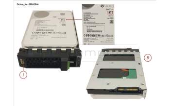 Fujitsu HD SAS 12G 14TB 7.2K 512E SED H-PL 3.5\" pour Fujitsu Primergy TX2550 M4