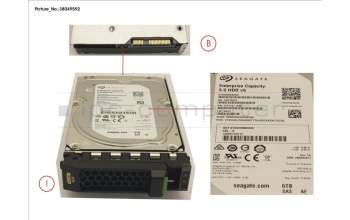 Fujitsu Fujitsu HD SAS 12G 6TB 7.2K 512e 3.5 H-P BC pour Fujitsu Primergy TX255 M5