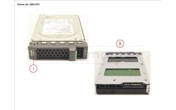 Fujitsu HD SAS 12G 8TB 7.2K 512E HOT PL 3.5\" BC pour Fujitsu Primergy RX2520 M4