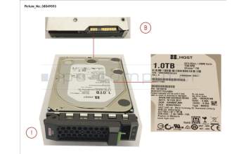 Fujitsu Fujitsu HD SATA 6G 1TB 7.2K HOT PL 3.5\" BC pour Fujitsu Primergy RX2540 M5