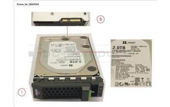 Fujitsu Fujitsu HD SATA 6G 2TB 7.2K HOT PL 3.5\" BC pour Fujitsu Primergy RX1330 M3