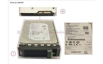 Fujitsu HD SATA 6G 4TB 7.2K HOT PL 3.5\' BC pour Fujitsu Primergy RX1330 M3