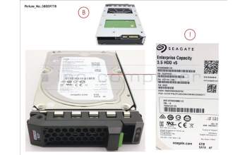 Fujitsu HD SATA 6G 6TB 7.2K 512E HOT PL 3.5\' BC pour Fujitsu Primergy RX2530 M5