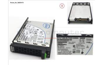 Fujitsu SSD PCIE3 500GB READ-INT. 2.5\' H-P LP pour Fujitsu Primergy RX2530 M5