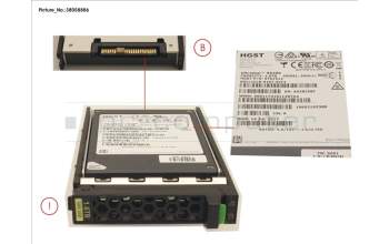 Fujitsu SSD SAS 12G 1.6TB MIXED-USE 2.5\' H-P EP pour Fujitsu Primergy RX2540 M2