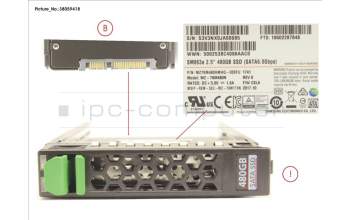 Fujitsu SSD SATA 6G 480GB MIXED-USE 2.5\' H-P EP pour Fujitsu Primergy RX2520 M1
