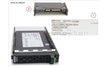Fujitsu SSD SATA 6G 3.84TB READ-INT. 2.5\' H-P EP pour Fujitsu Primergy RX2530 M5