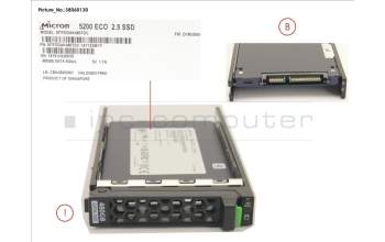 Fujitsu SSD SATA 6G 480GB READ-INT. 2.5\' H-P EP pour Fujitsu Primergy RX2530 M5