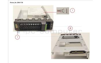 Fujitsu SSD SAS 12G 1.92TB READ-INT. 3.5\' H-P EP pour Fujitsu Primergy RX2530 M4