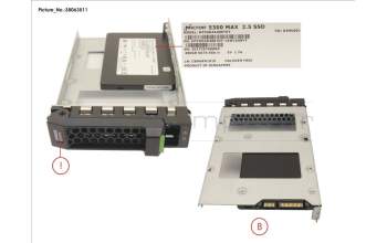 Fujitsu SSD SATA 6G 480GB MU SFF IN LFF SLIM pour Fujitsu Primergy RX2530 M5