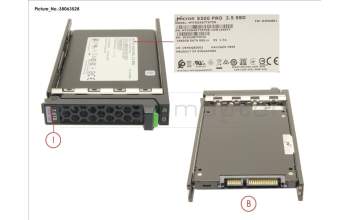 Fujitsu SSD SATA 6G RI 7.68TB IN SFF SLIM pour Fujitsu Primergy TX1330 M4