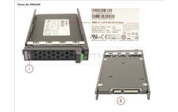 Fujitsu SSD SATA 6G RI 3.84TB IN SFF SLIM pour Fujitsu Primergy TX255 M5