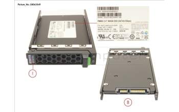 Fujitsu SSD SATA 6G RI 960GB IN SFF SLIM pour Fujitsu Primergy RX2530 M5
