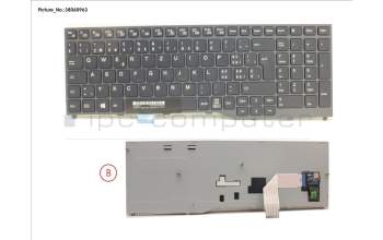 Fujitsu S26391-F2250-L232 KEYBOARD BLACK W/O TS SWISS