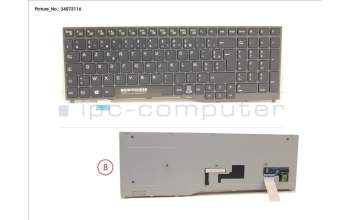 Fujitsu S26391-F2253-L222 KEYBOARD BLACK W/O TS FRANCE