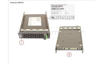 Fujitsu SSD SATA 6G 512GB MLC RI SFF pour Fujitsu Primergy TX1320 M3