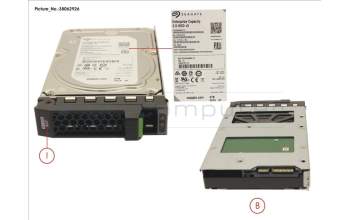 Fujitsu HD SATA 6G 6TB 7.2K 512E HOT PL 3.5\' BC pour Fujitsu Primergy RX1330 M3