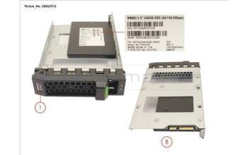 Fujitsu SSD SATA 6G 240GB MIXED-USE 3.5\' H-P EP pour Fujitsu Primergy TX255 M5
