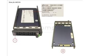 Fujitsu SSD SATA 6G 3.84TB READ-INT. 2.5\' H-P EP pour Fujitsu Primergy TX1330 M4