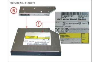 Fujitsu SATA DVD SM SL pour Fujitsu Primergy RX2560 M1