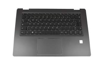SN20K82296 original Lenovo clavier incl. topcase DE (allemand) noir/noir avec rétro-éclairage avec encoche pour lecteur d\'empreintes digitales