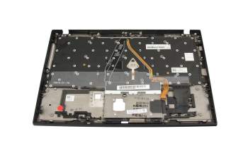 SN20W73843 original Lenovo clavier incl. topcase FR (français) noir/noir avec rétro-éclairage et mouse stick