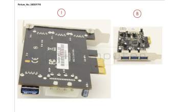 Fujitsu PCIE CARD 4X USB3.0 pour Fujitsu Esprimo D757