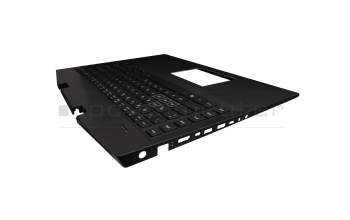 T0007R Clavier incl. topcase DE (allemand) noir/noir avec rétro-éclairage b-stock