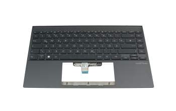 T050A1 Clavier incl. topcase DE (allemand) gris foncé/gris avec rétro-éclairage