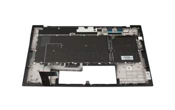 T079C1 Clavier incl. topcase DE (allemand) noir/bleu/noir avec rétro-éclairage