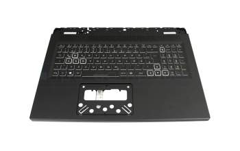 T108C1 Clavier incl. topcase DE (allemand) moir/blanc/noir avec rétro-éclairage