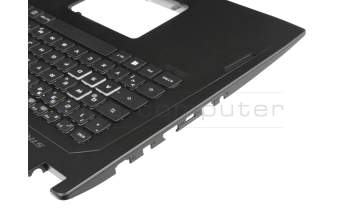 V156262B3 original Sunrex clavier incl. topcase DE (allemand) noir/noir avec rétro-éclairage