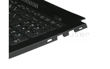 V170146DK1 original Sunrex clavier incl. topcase DE (allemand) noir/noir avec rétro-éclairage
