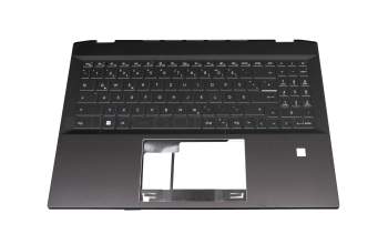 V203122NK2 original Sunrex clavier incl. topcase DE (allemand) noir/noir avec rétro-éclairage