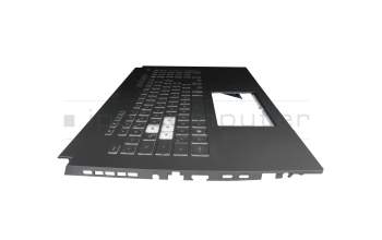 V210846AE1 original Sunrex clavier incl. topcase DE (allemand) noir/transparent/gris avec rétro-éclairage