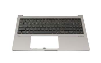 V218646GS1 original Sunrex clavier incl. topcase US (anglais) noir/gris avec rétro-éclairage