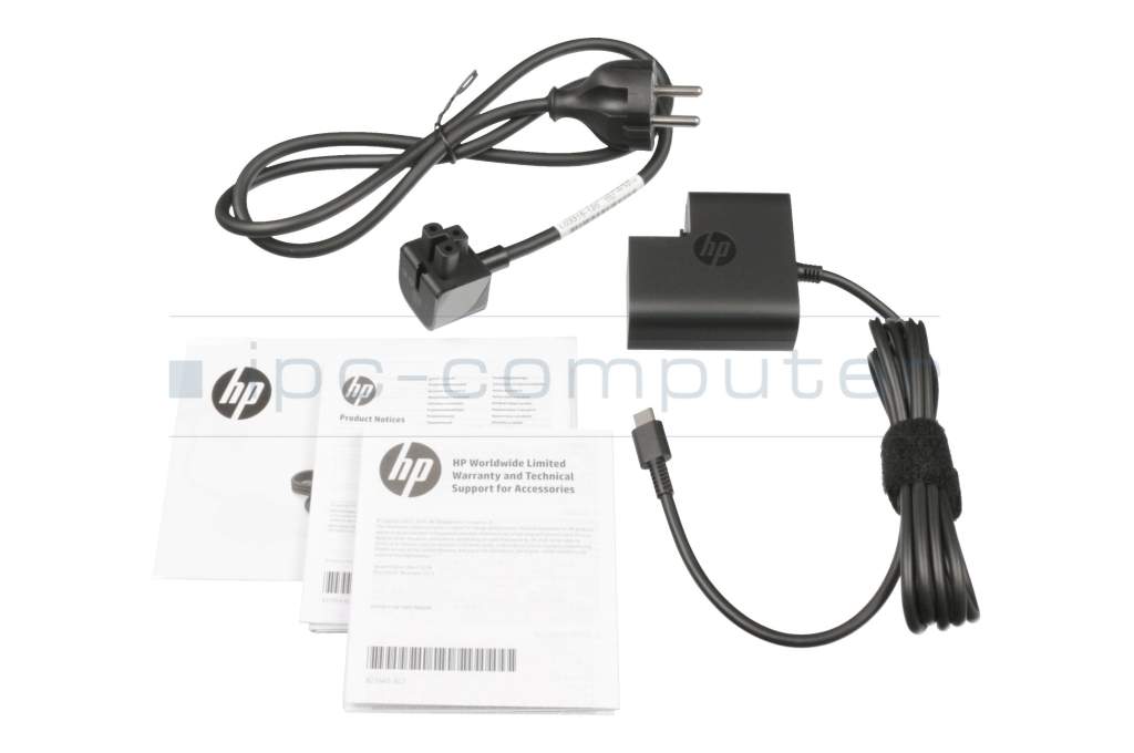 1HE07AA#ABB original HP chargeur USB-C 45 watts 