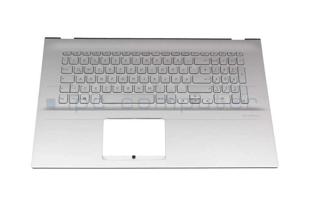 Clavier incl. topcase DE (allemand) argent/argent avec rétro