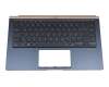 0G9Z.NFKBU.00G original Darfon clavier incl. topcase DE (allemand) noir/bleu avec rétro-éclairage