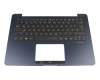 0KNB0-2627GE00 original Asus clavier incl. topcase DE (allemand) noir/bleu avec rétro-éclairage