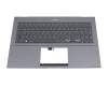 0KNB0-562CGE00 original Asus clavier incl. topcase DE (allemand) gris/gris avec rétro-éclairage