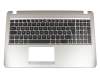 0KNB0-6706GE00 original Asus clavier incl. topcase DE (allemand) noir/argent pour emplacements ODD