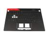 0KNR0-4810GE00 original Asus clavier incl. topcase DE (allemand) noir/noir/rouge avec rétro-éclairage RGB 4-ZONE