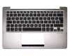 Clavier incl. topcase DE (allemand) noir/argent original pour Asus VivoBook Q200E