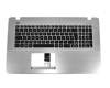 Clavier incl. topcase DE (allemand) noir/argent original pour Asus R751JB